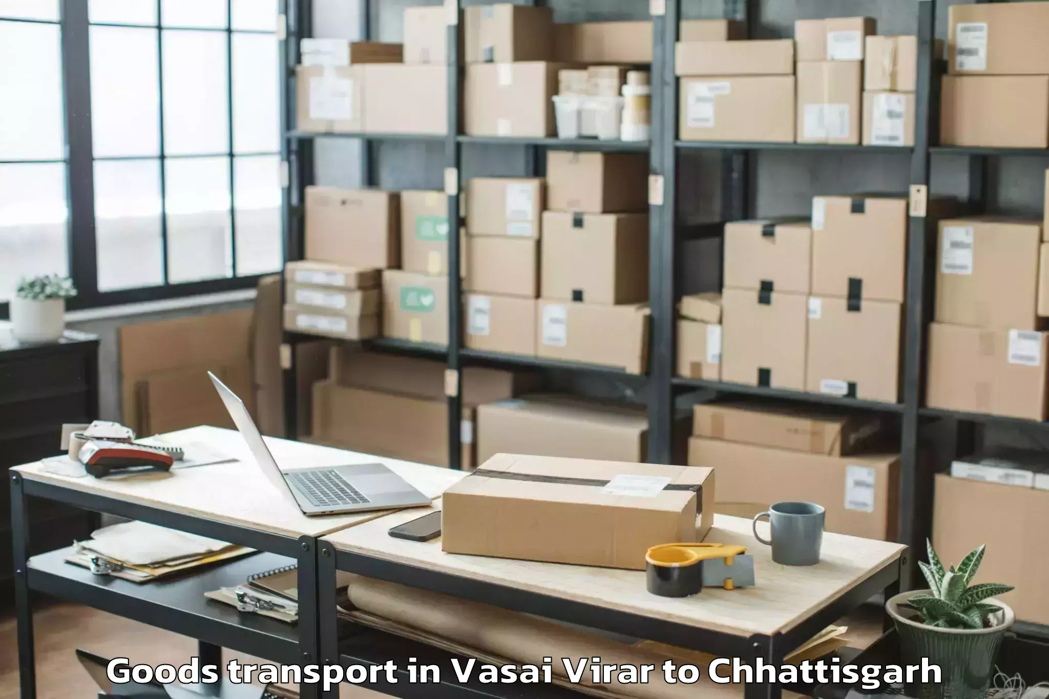 Expert Vasai Virar to Abhilashi University Raipur Goods Transport